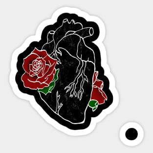 Heart and Rose Sticker